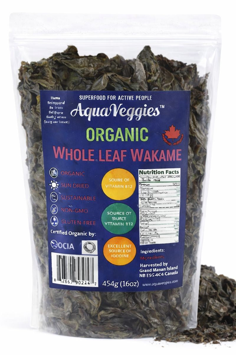 Organic Whole Leaf Wakame (1lb) - Organic Wakame - Canadian Alaria